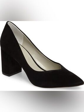 1.State Black Suede Saffy Block Heel Pump